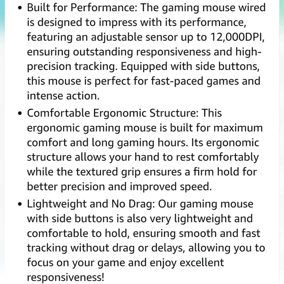 Unbreakable Gaming Modern WIRED M-1 PC Gaming Mouse, New Without Box - Picture 10 of 11